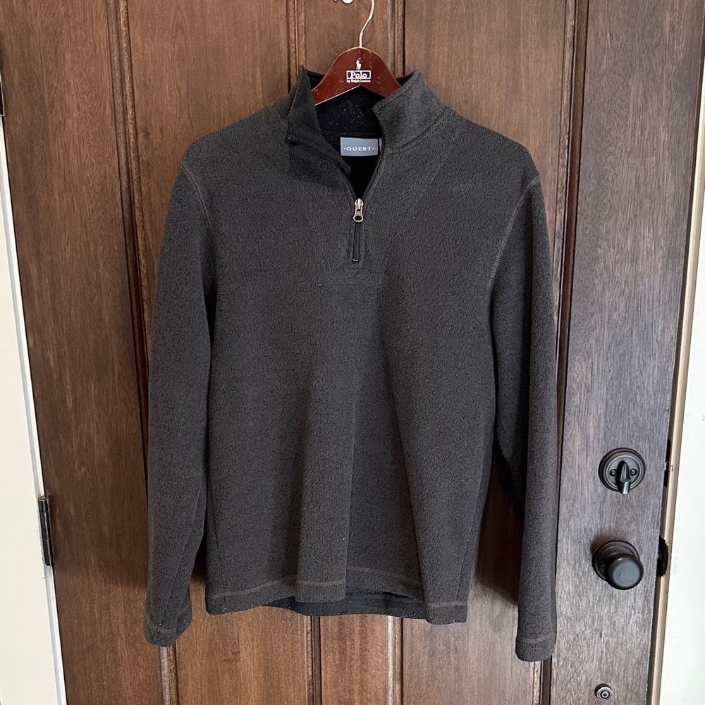 Men's Dark Gray Zip-Up Sweater